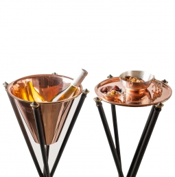 Copper Wine Bucket & Snack Tray Set