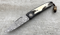 Rinkhals Damasteel Rose in Stabilized  Warthog Ivory