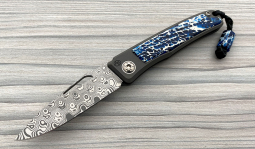 Rinkhals Damasteel Rose in Blue Kudu Bone