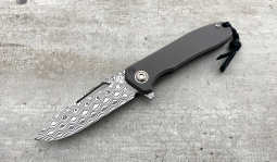 imambaⓇ Flipper Damasteel Rose in Solid Titanium