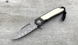 imambaⓇ Flipper Damasteel Rose in  Natural Warthog Tusk