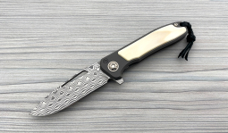 imambaⓇ Flipper Damasteel Rose in  Natural Warthog Tusk