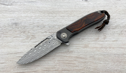 imambaⓇ Flipper Damasteel Rose in Desert Ironwood