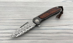 imambaⓇ Flipper Damasteel Rose in Desert Ironwood