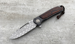 imambaⓇ Flipper Damasteel Rose in Desert Ironwood