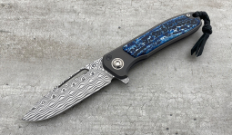 imambaⓇ Flipper Damasteel Rose in Blue Kudu Bone