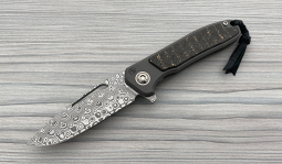 imambaⓇ Flipper Damasteel Rose in Snakeskin Carbon Fiber