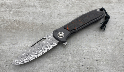 imambaⓇ Flipper Damasteel Rose in Dark Matter Orange