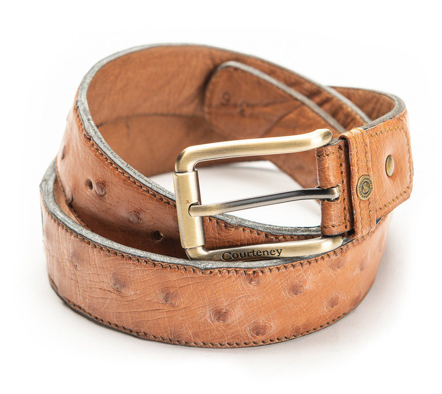Courteney Ostrich Accessories Men\'s Leather Exotic Belts
