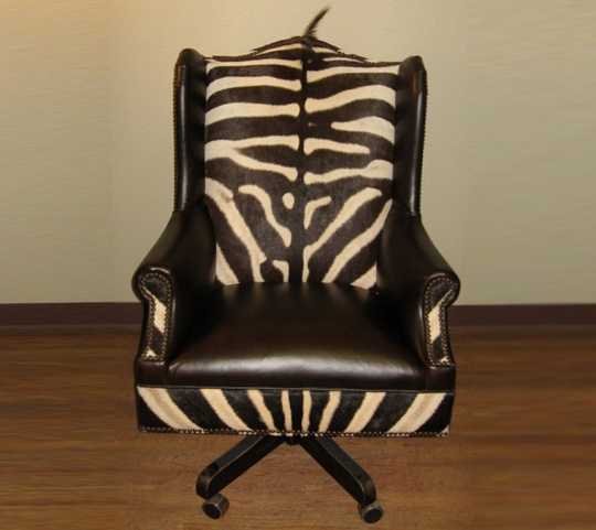 Zebra Skin Office Chair African Sporting Creations